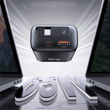 МЗП Usams US-CC299 GaN With Retractable Type-C Cable Xiang Ser. 65W (1USB-A/1C) – Чорний