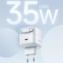 МЗП Usams US-CC202 GaN With Type-C Magnetic Retractable Cable Module XMF Ser. 35W (2USB-C) – Білий