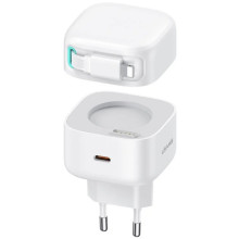 МЗП Usams US-CC209 GaN With Lightning Magnetic Retractable Cable Module XMF Ser. 35W (2USB-C) – Білий