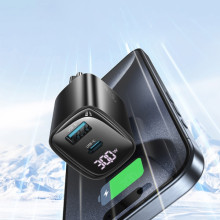 МЗП Usams US-CC229 GaN Digital Display XC Ser. 30W (1USB-A/1C) – Чорний