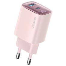 МЗП Usams US-CC229 GaN Digital Display XC Ser. 30W (1USB-A/1C) – Рожевий