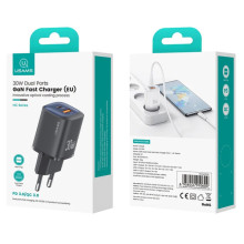 МЗП Usams US-CC254 GaN HC Ser. 30W (1USB-A/1C) – Чорний