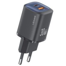 МЗП Usams US-CC261 GaN JC Ser. 20W (2USB-C) + кабель Type-C to Type-C – Чорний