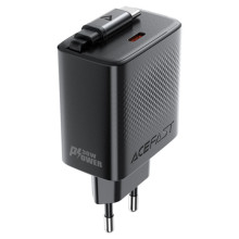 МЗП Acefast A110 GaN With Retractable Cable Type-C PD30W (1USB-C) – Чорний