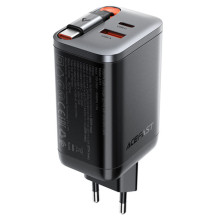МЗП Acefast A111 GaN With Retractable Cable Type-C PD67W (1USB-A/1C) – Чорний
