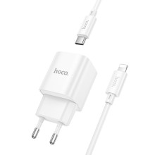 МЗП Hoco C146A Charm PD20W (1USB-C) + кабель Type-C to Lightning – Білий