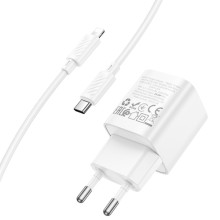 МЗП Hoco C146A Charm PD20W (1USB-C) + кабель Type-C to Lightning – Білий