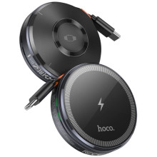 БЗУ Hoco CQ18 Flash 2in1 Magnetic + iWatch (with retractable cable Type-C) – Серый