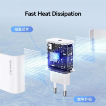 МЗП Usams US-OYXLTZ02 CC226 PD20W + SJ712 30W Type-C to Lightning Yi Series – Білий