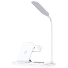 БЗП Usams US-CD195 15W 4in1 Wireless Charging Holder With Table Lamp – Білий