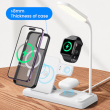 БЗП Usams US-CD195 15W 4in1 Wireless Charging Holder With Table Lamp – Білий