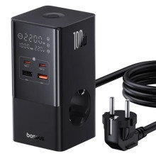 МЗП Baseus PowerCombo Tower PowerStrip 100W (2USB-A/2C/2Socket) (1.5m) (E00023609113-00)