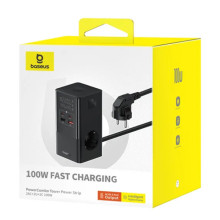СЗУ Baseus PowerCombo Tower PowerStrip 100W (2USB-A/2C/2Socket) (1.5m) (E00023609113-00) – Черный