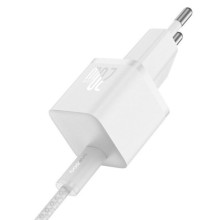 СЗУ Baseus GaN5 Fast Charger (mini) PD20W (1USB-C) + кабель Type-C to Type-C (P10110900113) – Белый