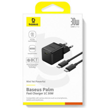 МЗП Baseus Palm Fast Charger 30W (1USB-C) + кабель Type-C to Type-C (P10111605113-01) – Чорний