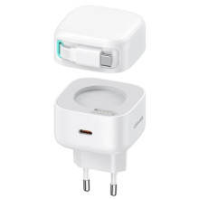 МЗП Usams US-CC202 GaN With Type-C Magnetic Retractable Cable Module XMF Ser. 35W (2USB-C) – Білий