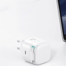 МЗП Usams US-CC202 GaN With Type-C Magnetic Retractable Cable Module XMF Ser. 35W (2USB-C) – Білий
