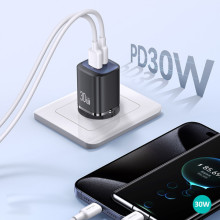 СЗУ Usams US-CC254 GaN HC Ser. 30W (1USB-A/1C) – Черный