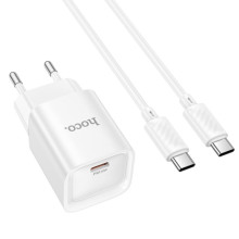 МЗП Hoco C146A Charm PD20W (1USB-C) + кабель Type-C to Type-C – Білий