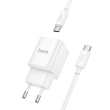 МЗП Hoco C146A Charm PD20W (1USB-C) + кабель Type-C to Type-C – Білий