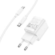 МЗП Hoco C146A Charm PD20W (1USB-C) + кабель Type-C to Type-C – Білий