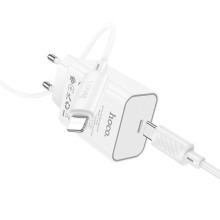 МЗП Hoco C143A Benefit PD20W (1USB-C) + кабель Type-C to Lightning – Білий