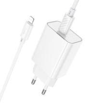 МЗП Hoco C143A Benefit PD20W (1USB-C) + кабель Type-C to Lightning – Білий