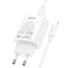 МЗП Hoco C143A Benefit PD20W (1USB-C) + кабель Type-C to Lightning – Білий