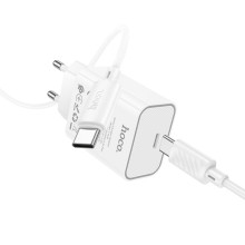 СЗУ Hoco C143A Benefit PD20W (1USB-C) + кабель Type-C to Type-C – Белый