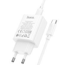 СЗУ Hoco C143A Benefit PD20W (1USB-C) + кабель Type-C to Type-C – Белый
