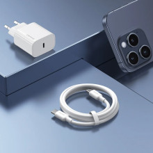 СЗУ Usams US-CC226 Kit-Yi Ser. 20W (1USB-C) + кабель Type-C to Type-C – Белый