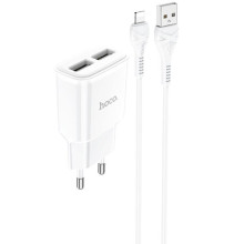 СЗУ Hoco C88A Star round 2.4A (2USB-A) + кабель USB to Lightning