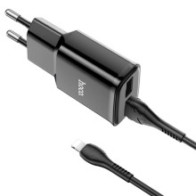 СЗУ Hoco C88A Star round 2.4A (2USB-A) + кабель USB to Lightning – Черный