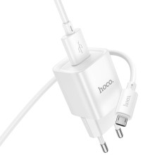 СЗУ Hoco C145A Charm QC3.0 18W (1USB-A) + кабель USB to MicroUSB – Белый