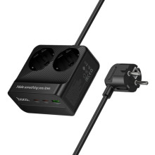 Подовжувач Hoco AC27 Descanso (PD30W/2C/1A/2xSocket) (2m) – Чорний