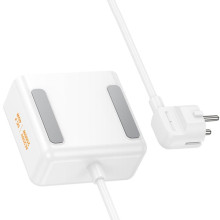 Подовжувач Hoco AC28 Descanso (PD45W/1C/3A/2xSocket) (2m) – Білий