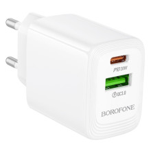 СЗУ Borofone BN27 Fuente PD20W+QC3.0 (1USB-A/1C) – Белый