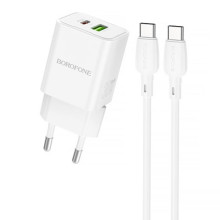 МЗП Borofone BN14 Royal PD30W+QC3.0 (1USB-A/1C) + кабель Type-C to Type-C