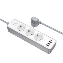 Подовжувач Borofone BAC9 Power PD20W (3USB-A/1C/3xSocket) (2m) – Білий