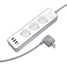 Подовжувач Borofone BAC9 Power PD20W (3USB-A/1C/3xSocket) (2m) – Білий