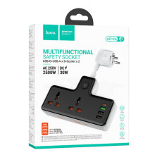 СЗУ Hoco AC12A Reise (PD30W/1C3A) +Socket – Черный