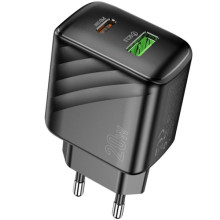 СЗУ Hoco CS25A Rico PD20W+QC3.0 (1USB-A/1C) – Черный