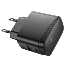 СЗУ Hoco CS61A Bright PD30W+QC3.0 (1USB-A/1C) – Черный