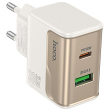 СЗУ Hoco CS73A Star Speed PD30W+QC3.0 (1USB-A/1C) – Белый