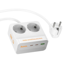 Удлинитель Hoco AC27 Descanso (PD30W/2C/1A/2xSocket) (2m) – Белый