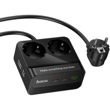 Удлинитель Hoco AC27 Descanso (PD30W/2C/1A/2xSocket) (2m) – Черный