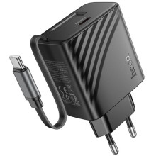 СЗУ Hoco N57 Full PD20W with retractable cable Type-C (2USB-C) – Черный