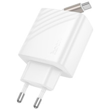 СЗУ Hoco N57 Full PD20W with retractable cable Type-C (2USB-C) – Белый