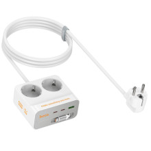 Удлинитель Hoco AC28 Descanso (PD45W/1C/3A/2xSocket) (2m) – Белый