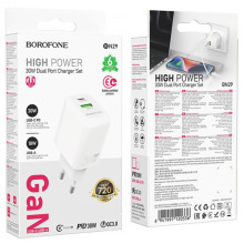 СЗУ Borofone BN29 Fuente PD30W+QC3.0 (1USB-A/1C) – Белый